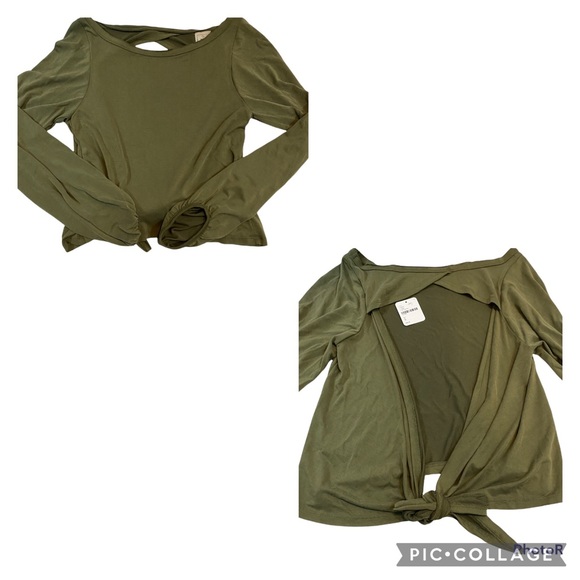 Free People Long Sleeve Open Back Top - Picture 1 of 5